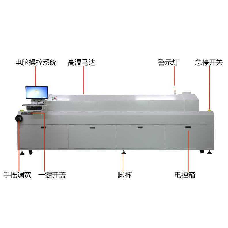 smt设备KY开元回流焊六温区